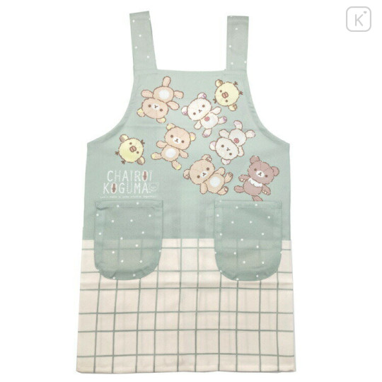 Japan San-X Children's Apron H130cm - Rilakkuma / Chairoikoguma DIY Plushie Green - 1