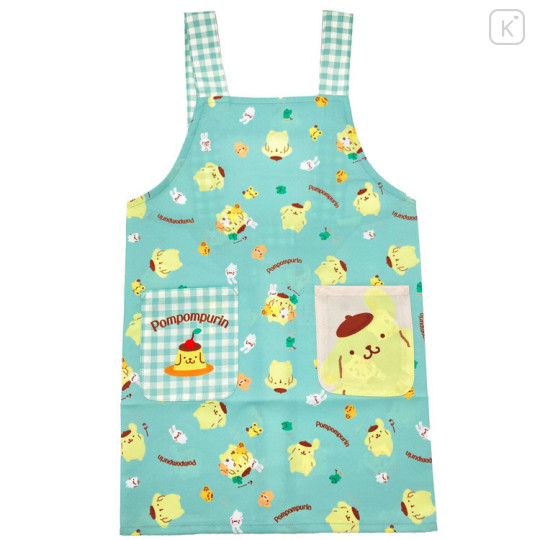 Japan Sanrio Children's Apron H130cm - Pompompurin / Green - 1