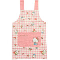 Japan Sanrio Children's Apron H130cm - Hello Kitty / Gingham Pink - 1