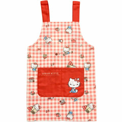 Japan Sanrio Children's Apron H130cm - Hello Kitty / Gingham Red