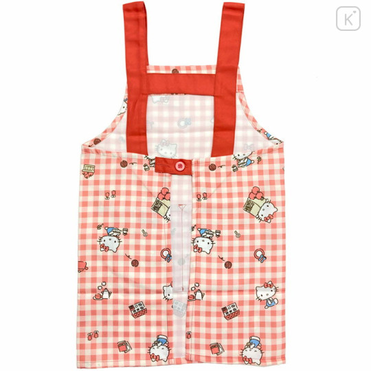 Japan Sanrio Children's Apron H130cm - Hello Kitty / Gingham Red - 2