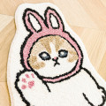 Japan Mofusand Soft Fluffy Die-Cut Carpet Mat - Cat / Rabbit Nyan Baby - 2