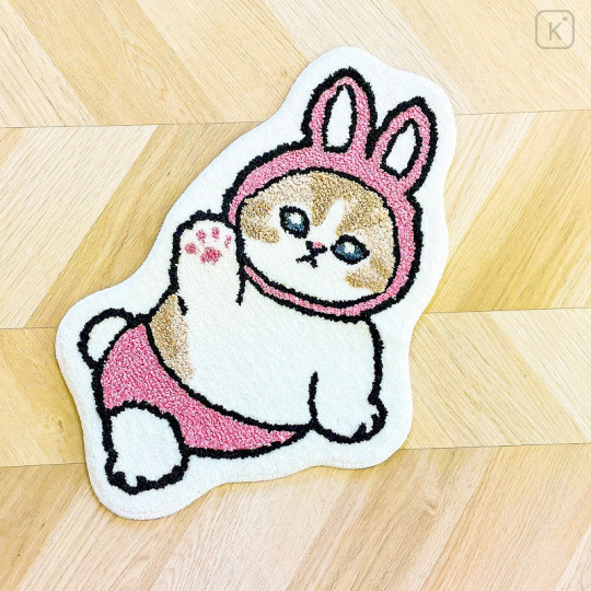 Japan Mofusand Soft Fluffy Die-Cut Carpet Mat - Cat / Rabbit Nyan Baby - 3