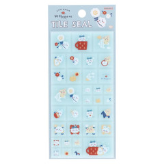 Japan Chiikawa Tile Sticker - Chiikawa & Hachiware & Rabbit / Blue