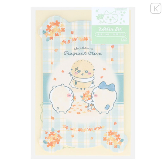 Japan Chiikawa Mini Letter Set - Blue / Autumn - 1