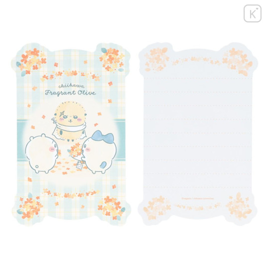 Japan Chiikawa Mini Letter Set - Blue / Autumn - 2