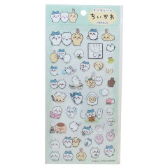 Japan Chiikawa Clear Seal Sticker - Friends / Hang Out Light Blue