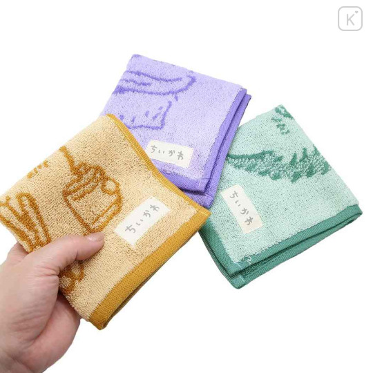 Japan Chiikawa Mini Towel Jacquard Handkerchief - Manju Chestnut - 3