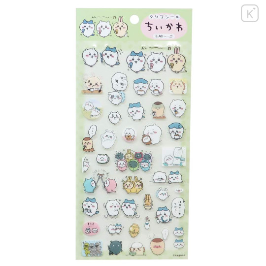 Japan Chiikawa Clear Seal Sticker - Friends / Hang Out Light Green - 1