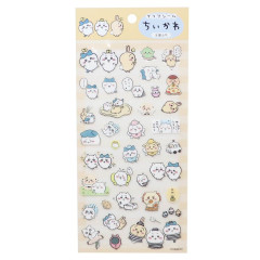 Japan Chiikawa Clear Seal Sticker - Friends / Hang Out Light Orange