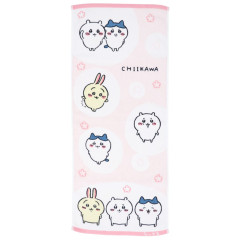 Japan Chiikawa Face Towel - Chiikawa & Hachiware & Rabbit / Happy Light Pink