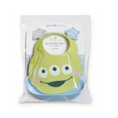 Japan Disney Baby Apron Plastic Bib - Little Green Men Aliens