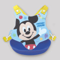 Japan Disney Baby Apron Plastic Bib - Mickey Mouse / Blue Back Cross - 2