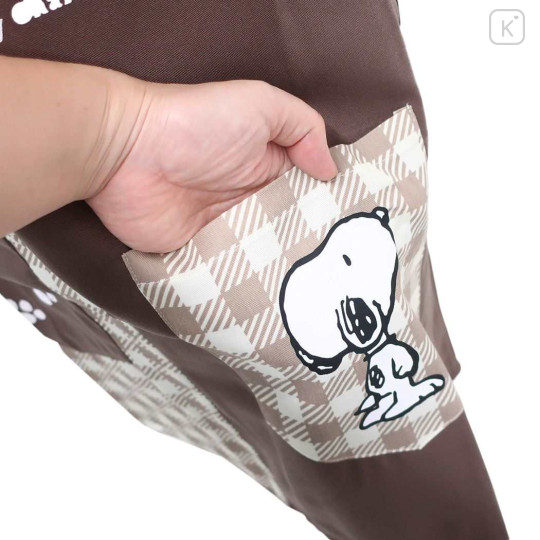 Japan Peanuts Apron - Snoopy : Gingham Brown - 3