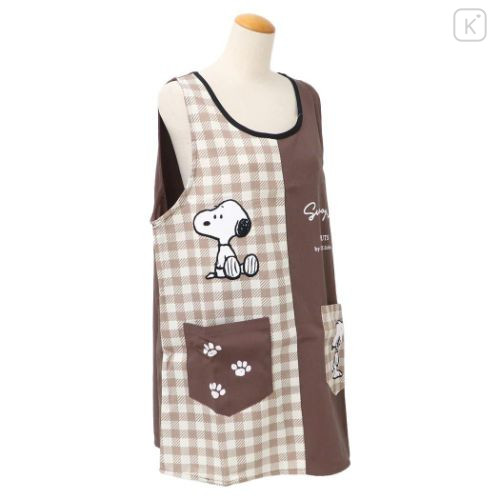 Japan Peanuts Apron - Snoopy : Gingham Brown - 6