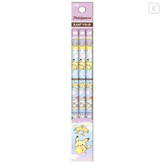 Japan Pokemon 2B Pencil 3pcs - Pokepeace / Starry Night - 1