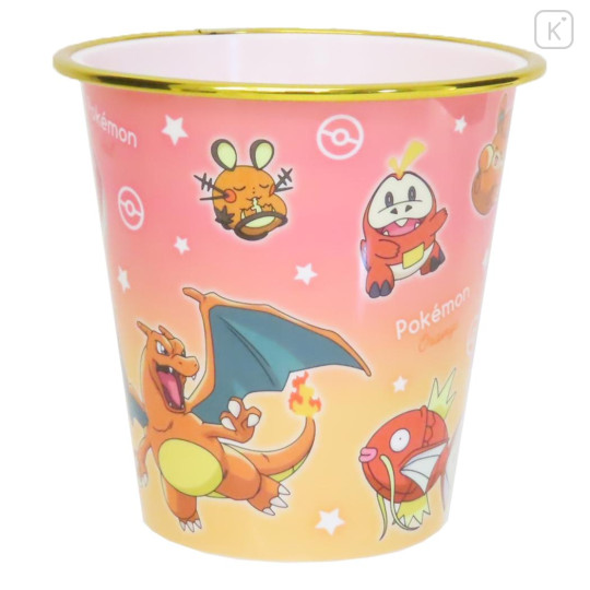 Japan Pokemon Small Desk Organizer Trash Can - Charmander & Fuecoco & Pawmi / Gradient Pink & Orange - 1