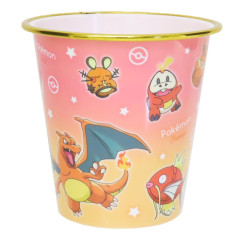 Japan Pokemon Small Desk Organizer Trash Can - Charmander & Fuecoco & Pawmi / Gradient Pink & Orange