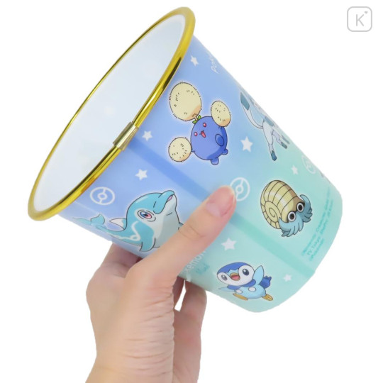 Japan Pokemon Small Desk Organizer Trash Can - Piplup & Quaxly / Gradient Blue - 2