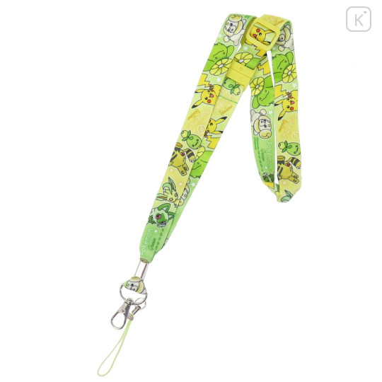 Japan Pokemon Neck Strap - Fidough & Pikachu & Sprigatito / Gradient Green & Yellow - 1