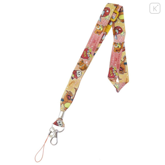 Japan Pokemon Neck Strap - Charmander & Fuecoco & Pawmi / Gradient Pink & Orange - 1