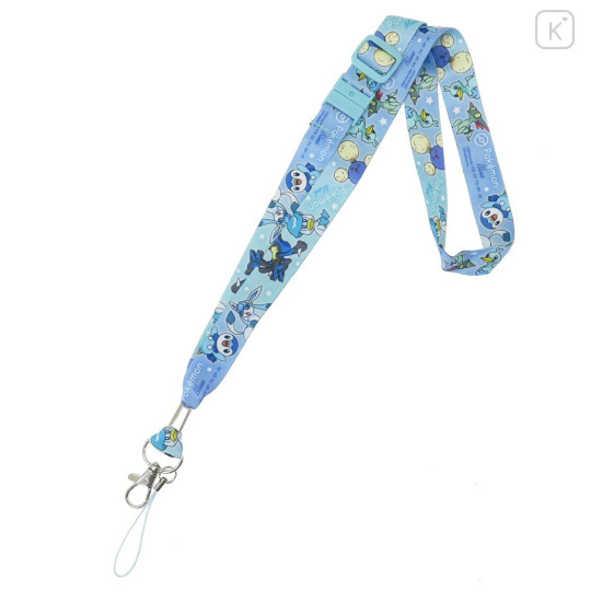 Japan Pokemon Neck Strap - Piplup & Quaxly / Gradient Blue - 1