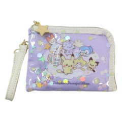 Japan Pokemon Pass Case Card Holder & Coin Case - Pokepeace Starry Night Purple