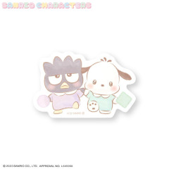 Japan Sanrio Big Sticker - Badtz-maru & Pochacco / Toddler Look Up For Hug