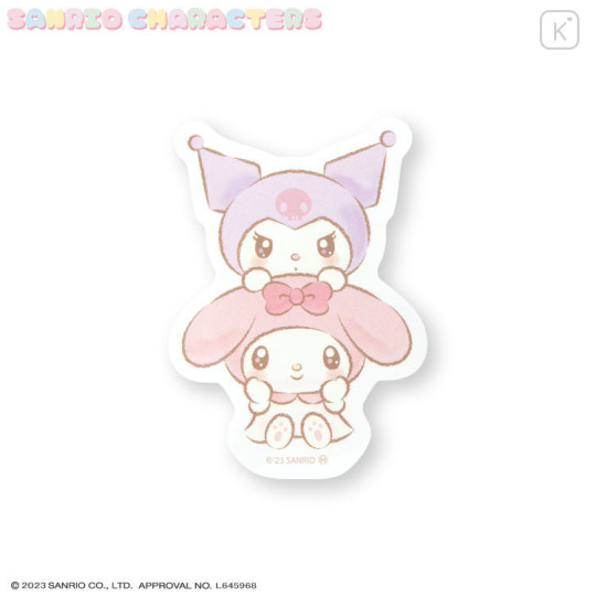 Japan Sanrio Big Sticker - Kuromi & My Melody / Toddler Look Up For Hug - 1