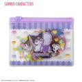 Japan Sanrio Clear Sticker with Mini Zipper Case - Kuromi / Colorful Gummy - 1