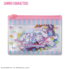 Japan Sanrio Clear Sticker with Mini Zipper Case - Cinnamoroll / Colorful Gummy