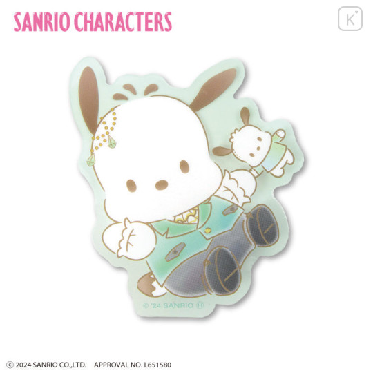 Japan Sanrio Vinyl Sticker - Pochacco / Gentleman & Doll - 1