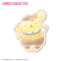 Japan Sanrio Vinyl Sticker - Pompompurin / Gentleman Hello