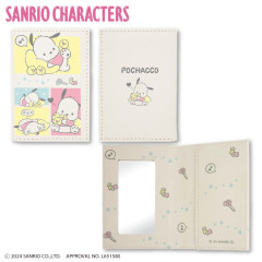 Japan Sanrio Folding Mirror & Card Case - Pochacco / Comic