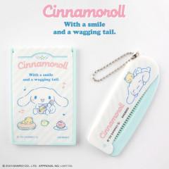 Japan Sanrio Folding Compact Comb & Mirror - Cinnamoroll / Music Tea Time