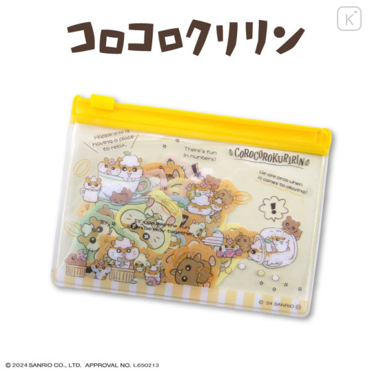 Japan Sanrio Clear Sticker with Mini Zipper Case - Corocorokuririn / Friends - 1