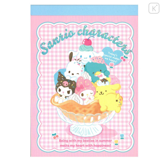 Japan Sanrio A6 Notepad - Characters / Ice Cream Sundae - 1