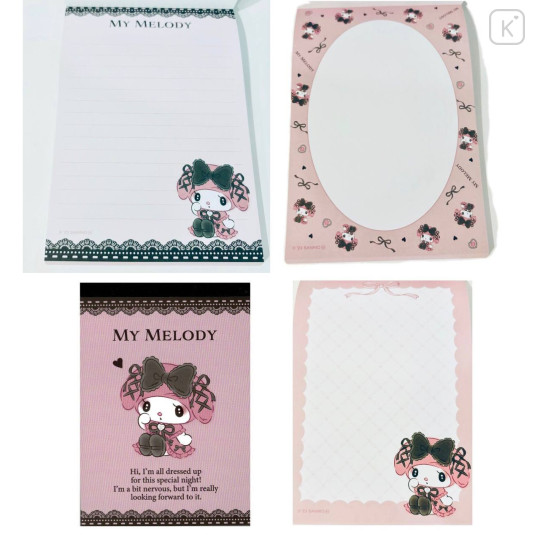 Japan Sanrio A6 Notepad - My Melody / Midnight Melokuro - 2