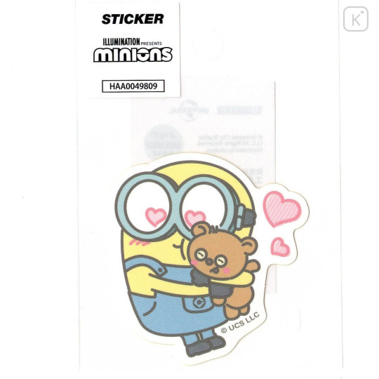 Japan Minions Big Sticker - Bob & Bear Tim / Love - 1