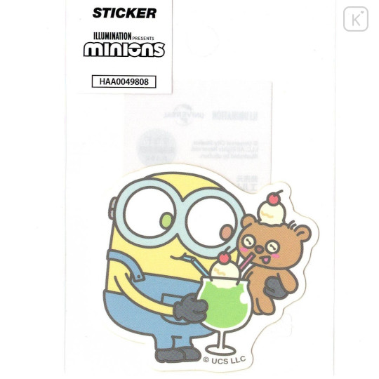 Japan Minions Big Sticker - Bob & Bear Tim / Share Drink - 1