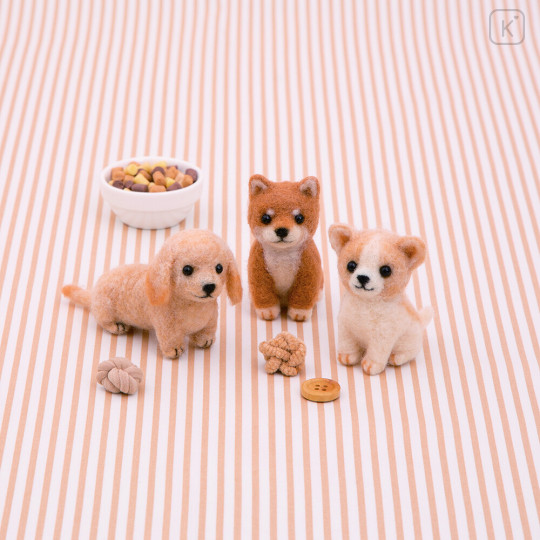 Japan Hamanaka Aclaine Needle Felting Kit - Shiba Inu & Chihuahua & Miniature Dachshund - 1