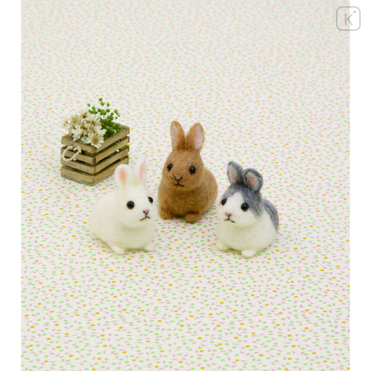 Japan Hamanaka Aclaine Needle Felting Kit - Baby Rabbit - 1