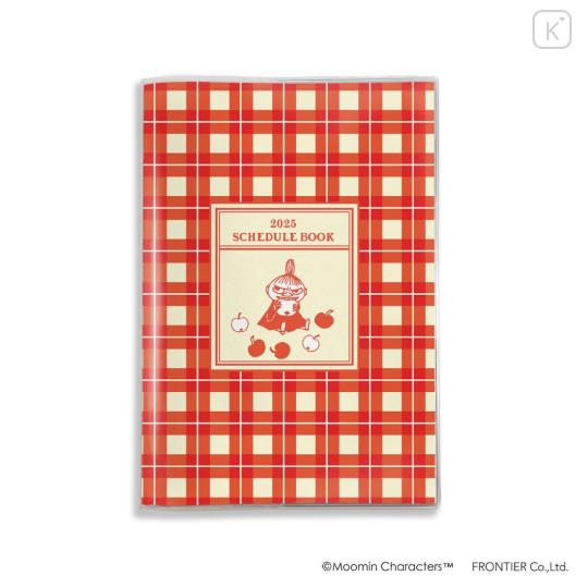 Japan Moomin B6 Planner Monthly Schedule Book - 2025 / Little My Gingham Red - 1