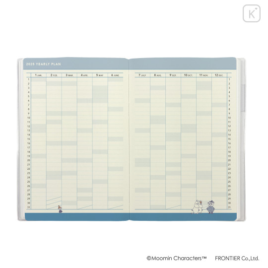 Japan Moomin A5 Planner Monthly Schedule Book - 2025 : Little My Flower - 4