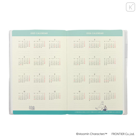 Japan Moomin A5 Planner Monthly Schedule Book - 2025 : Little My Light Yellow - 3
