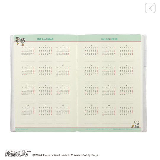 Japan Peanuts A5 Planner Monthly Schedule Book - 2025 / Snoopy White - 4