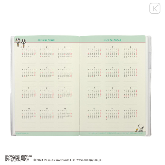 Japan Peanuts A5 Planner Monthly Schedule Book - 2025 : Snoopy & Kids - 4