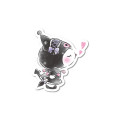 Japan Sanrio Vinyl Sticker - Kuromi / Kiss - 1