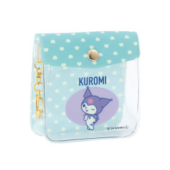 Japan Sanrio Square Mini Pouch - Kuromi / Vintage Retro