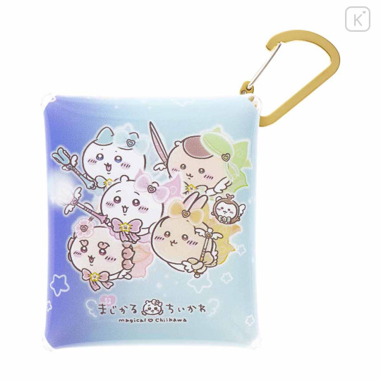 Japan Chiikawa Clear Pouch with Carabiner - Characters / Super Magical Chiikawa Blue - 1